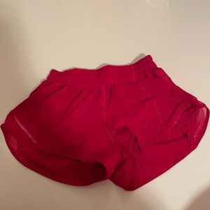 red lululemon hotty hot red shorts size 2